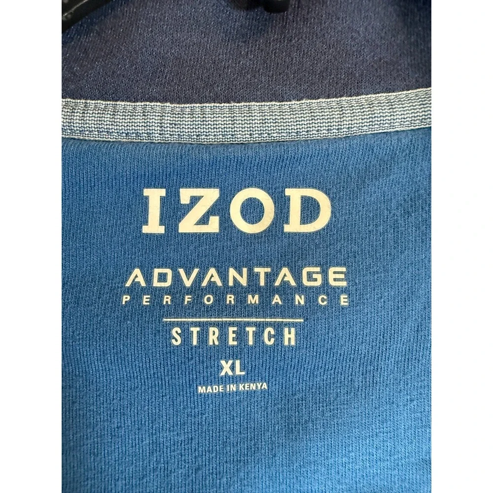IZOD Quarter Zip Sweatshirt XL‎ Blue Advantage Performance Stretch Pullover